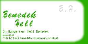 benedek hell business card